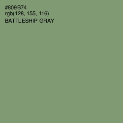 #809B74 - Battleship Gray Color Image